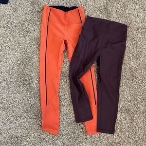 Zyia Light N Tight Leggings Bundle Size 6-8 Orange Purple Activewear Workout